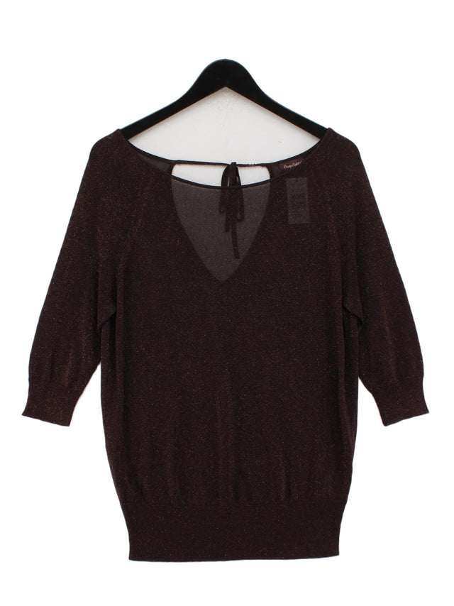 Phase Eight Women's Jumper UK 14 Brown Viscose with Polyester