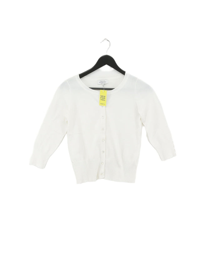 Debenhams Women's Cardigan UK 8 White Cotton with Nylon