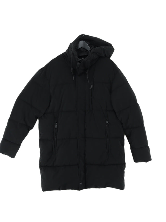 Zara Men's Coat L Black 100% Polyester