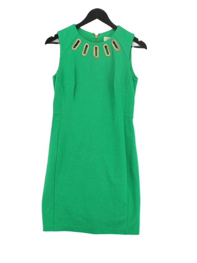 Michael Kors Women's Midi Dress UK 10 Green Polyester with Rayon, Spandex