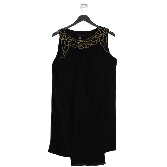 Ted Baker Women's Midi Dress UK 14 Black 100% Polyester