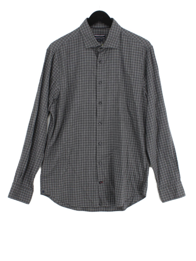 Tommy Hilfiger Men's Shirt L Grey 100% Cotton