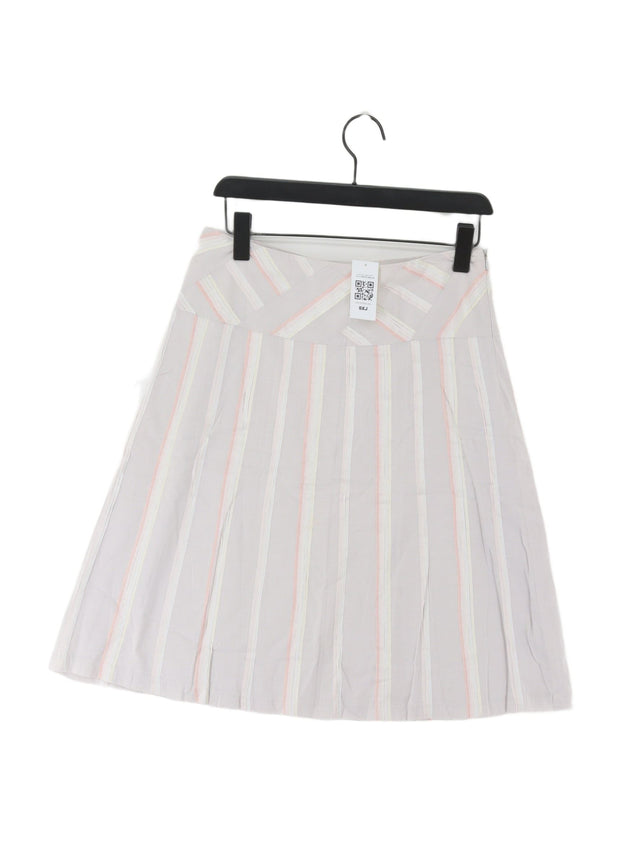 Reiss Women's Midi Skirt UK 8 White 100% Cotton