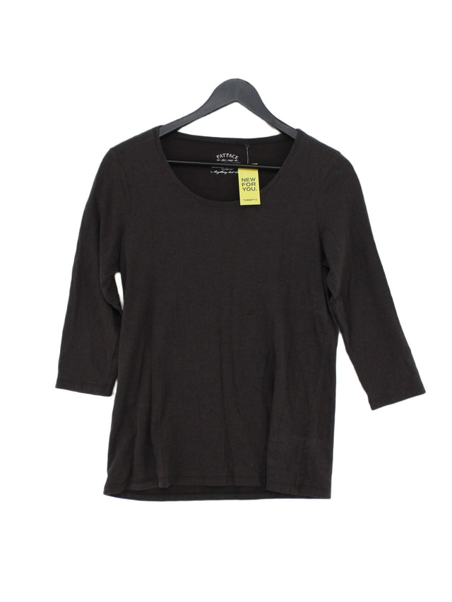 FatFace Women's Top UK 14 Grey Cotton with Lyocell Modal