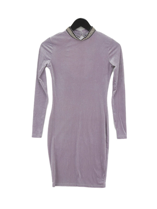 River Island Women's Midi Dress UK 6 Purple Polyester with Elastane