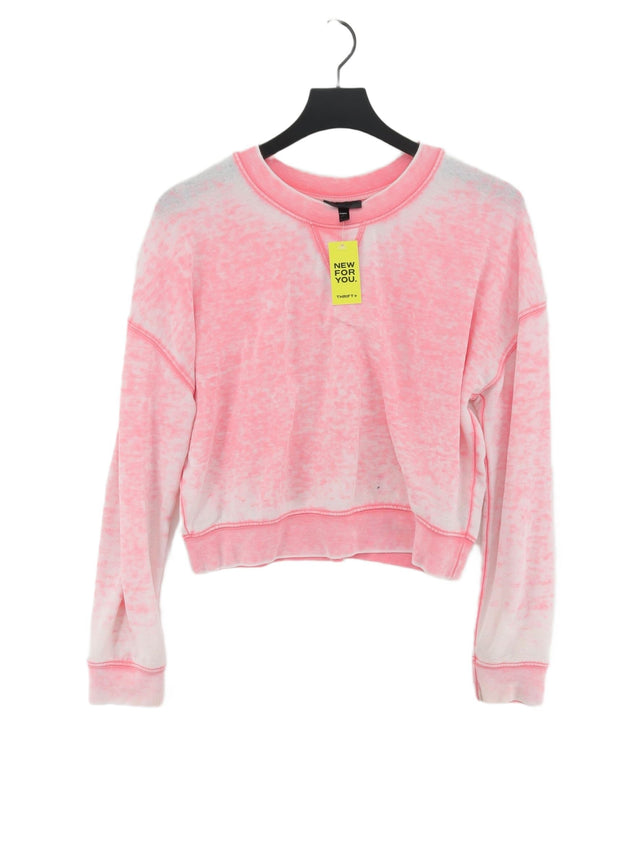 Topshop Women's Jumper UK 8 Pink Polyester with Cotton