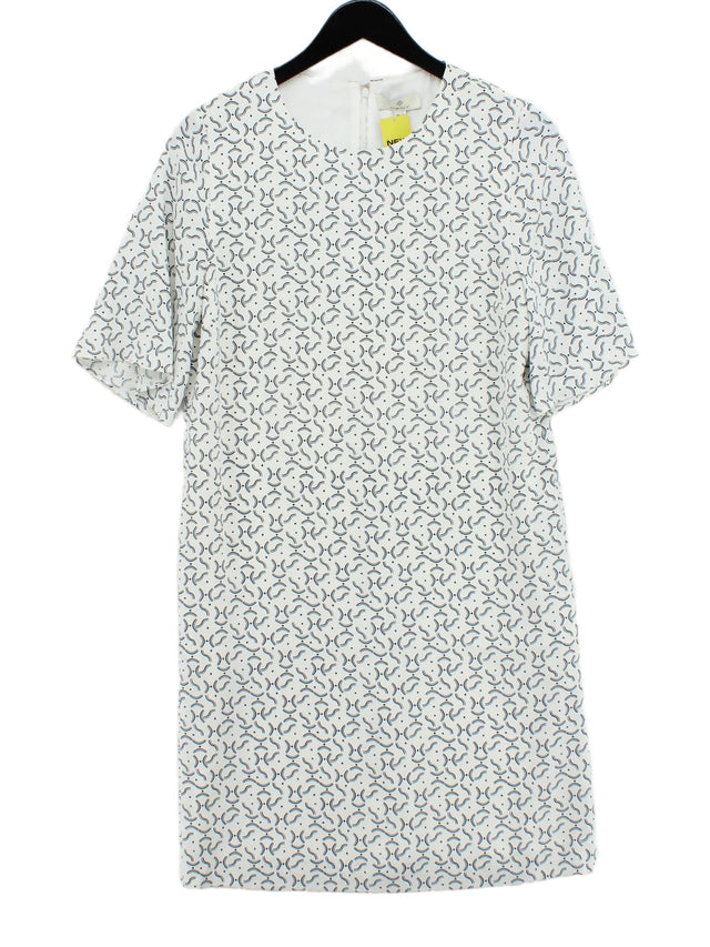 Gant Women's Midi Dress UK 8 White Polyester with Elastane