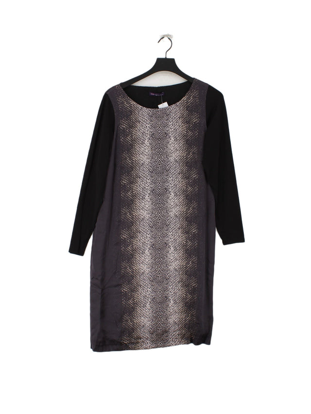 Twiggy Women's Midi Dress UK 14 Black 100% Silk