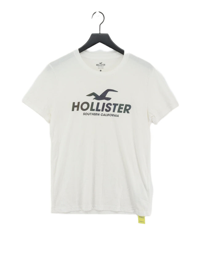 Hollister Men's T-Shirt S White 100% Cotton