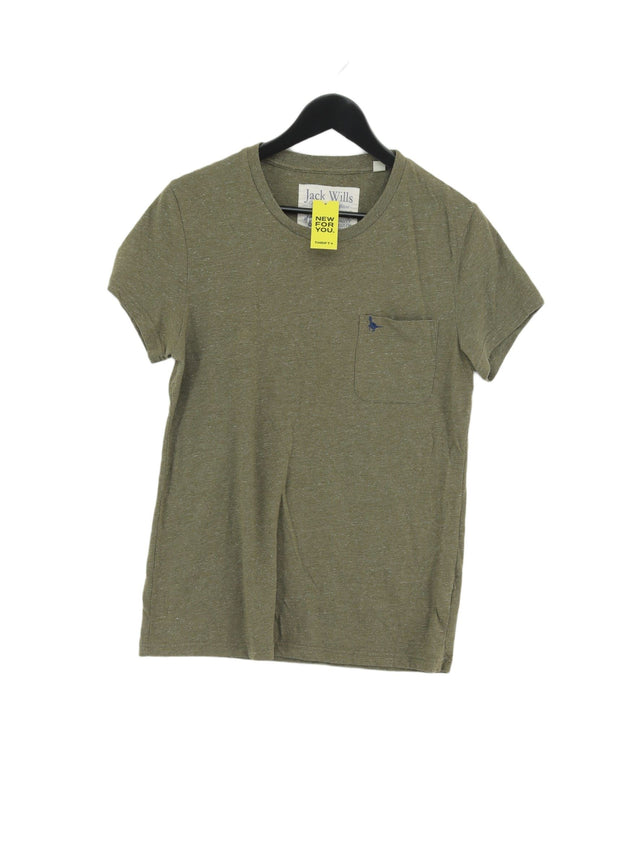 Jack Wills Men's T-Shirt S Green Cotton with Polyester