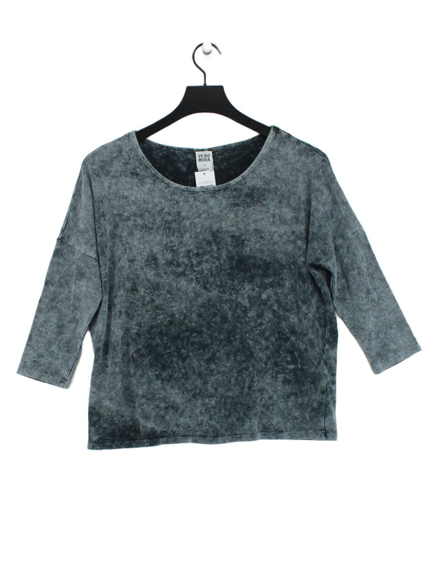 Vero Moda Women's Top XS Grey Cotton with Elastane