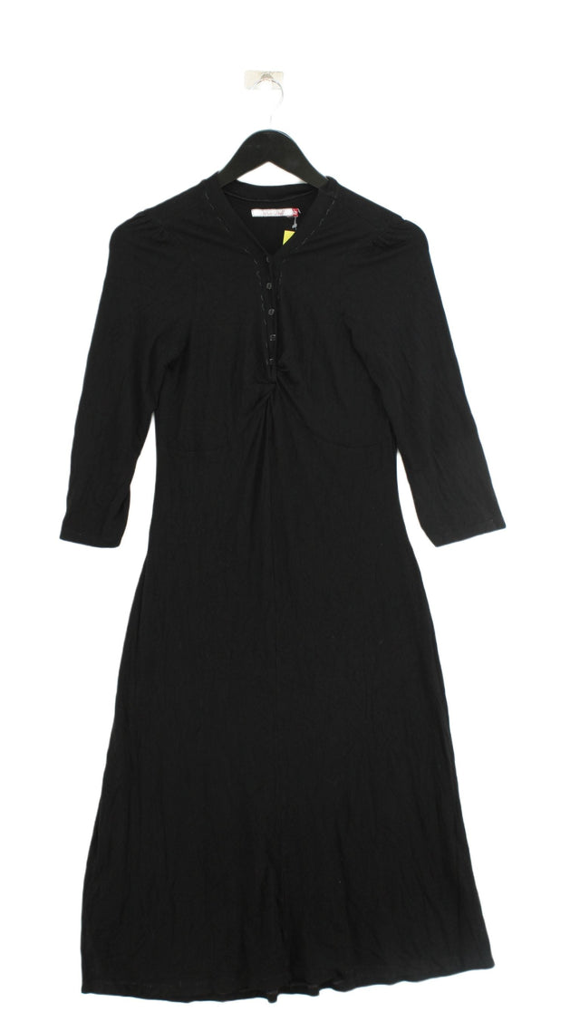 White Stuff Women's Midi Dress UK 12 Black Viscose with Elastane