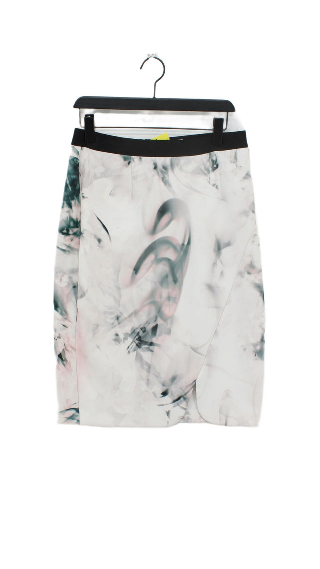 Coast Women's Midi Skirt UK 14 Cream Polyester with Elastane