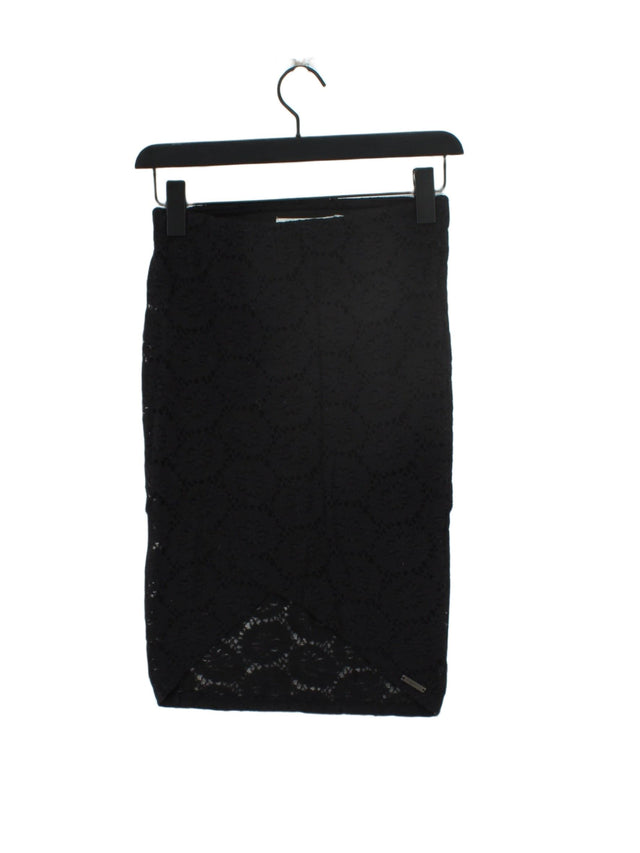 Superdry Women's Midi Skirt XS Black Cotton with Elastane