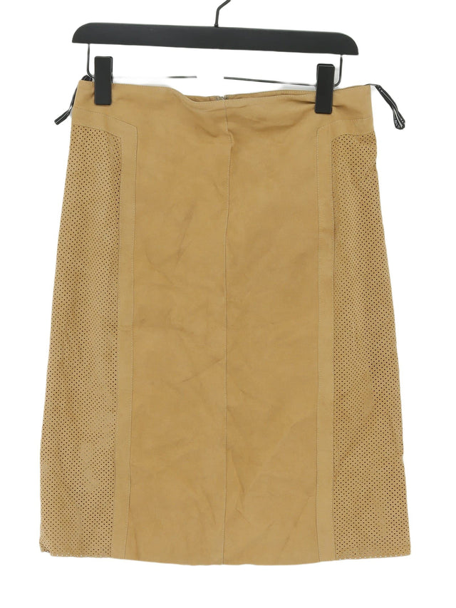 Karen Millen Women's Midi Skirt UK 12 Tan Polyester with Elastane