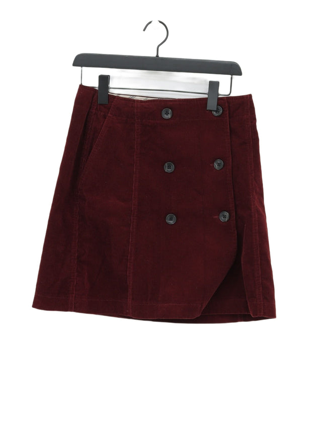 Uniqlo Women's Midi Skirt W 27 in Red 100% Cotton