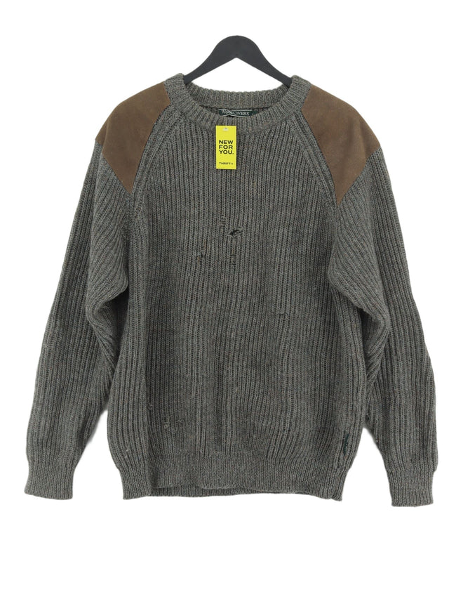 Woolovers Men's Jumper L Green 100% Wool