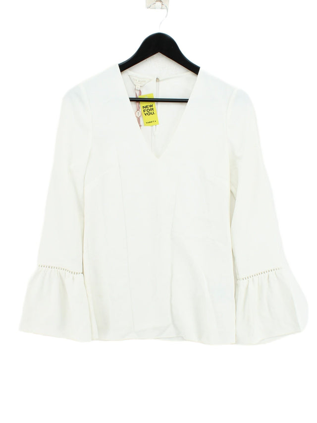 Ted Baker Women's Blouse UK 6 Cream 100% Polyester