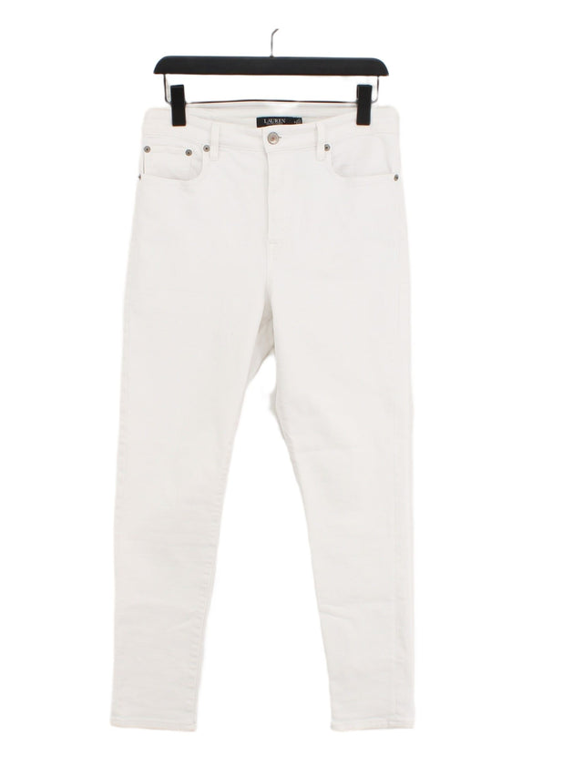 Ralph Lauren Women's Jeans UK 8 White Cotton with Elastane, Polyester