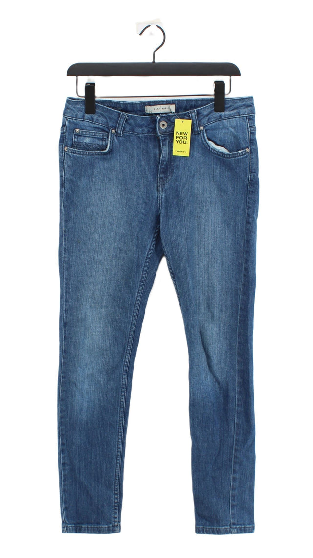 Zara Women's Jeans UK 10 Blue Cotton with Elastane