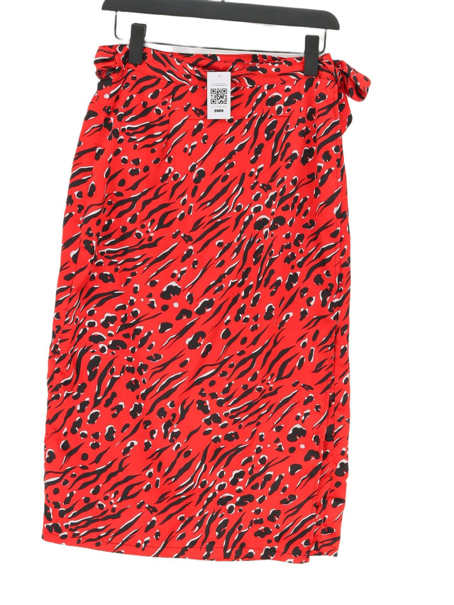 Quiz Women's Midi Skirt UK 14 Red 100% Polyester