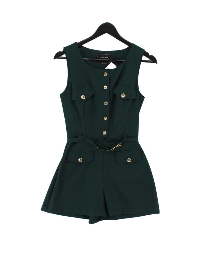 River Island Women's Playsuit UK 8 Green Polyester with Elastane, Viscose