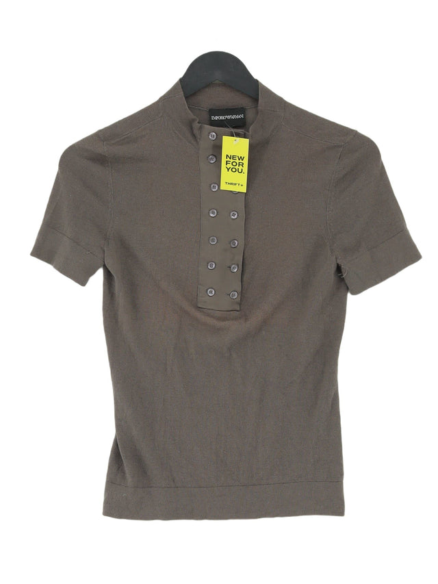 Emporio Armani Women's Top UK 10 Brown 100% Other