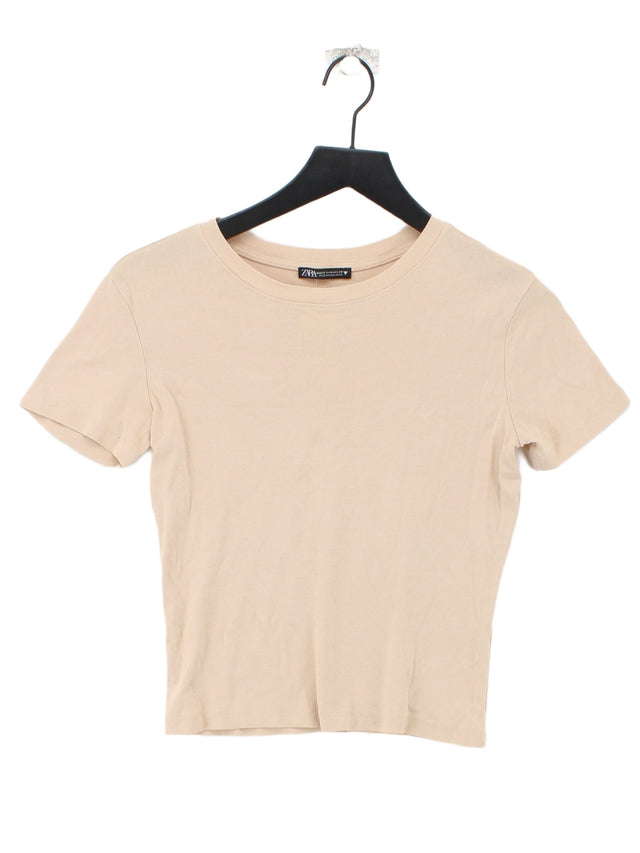 Zara Women's T-Shirt M Cream 100% Other