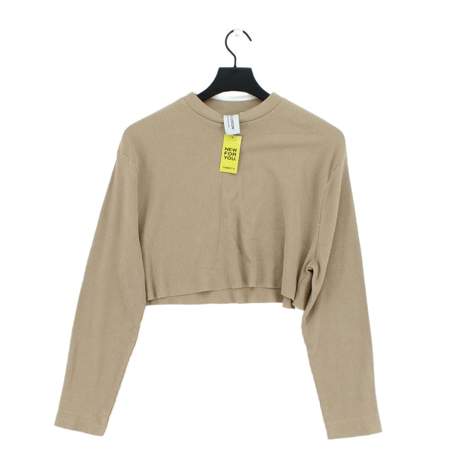 Collusion Women's Jumper UK 10 Cream Cotton with Elastane, Polyester