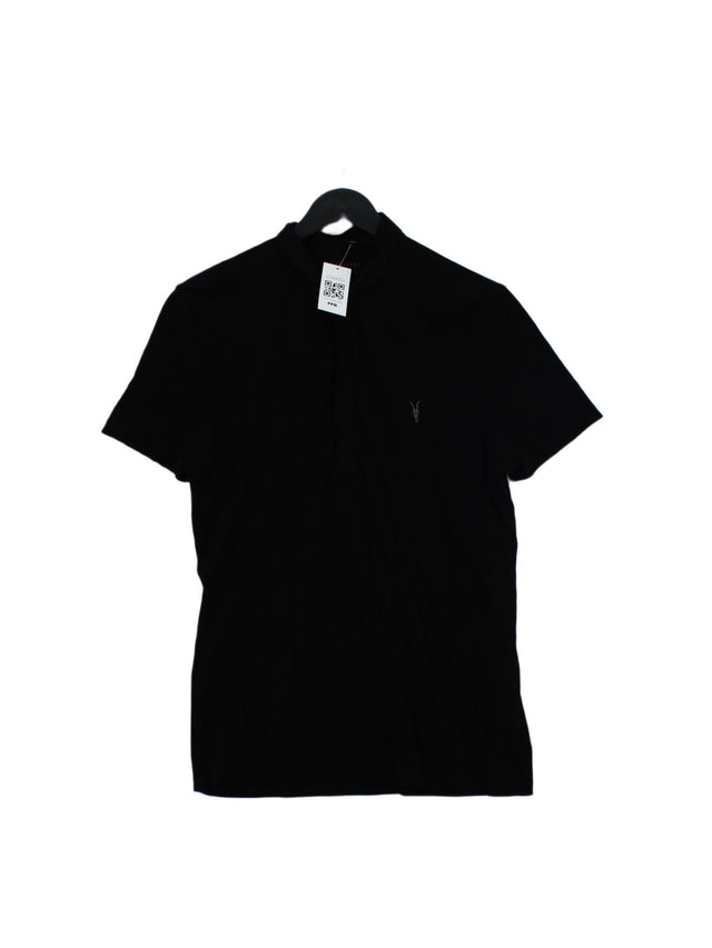 AllSaints Men's Polo S Black 100% Cotton
