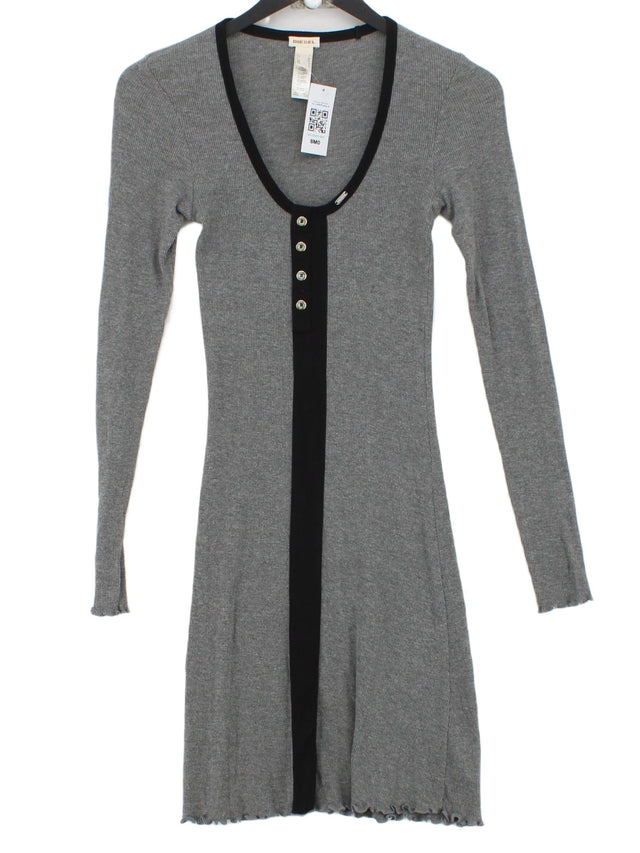 Diesel Women's Midi Dress UK 8 Grey Cotton with Lyocell Modal