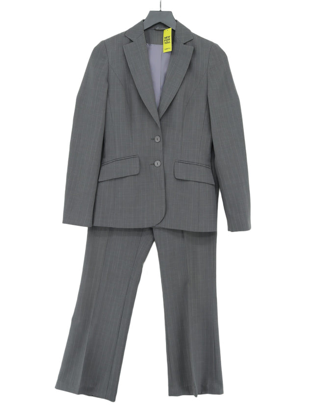 New Look Women's Two Piece Suit UK 8 Grey Polyester with Viscose