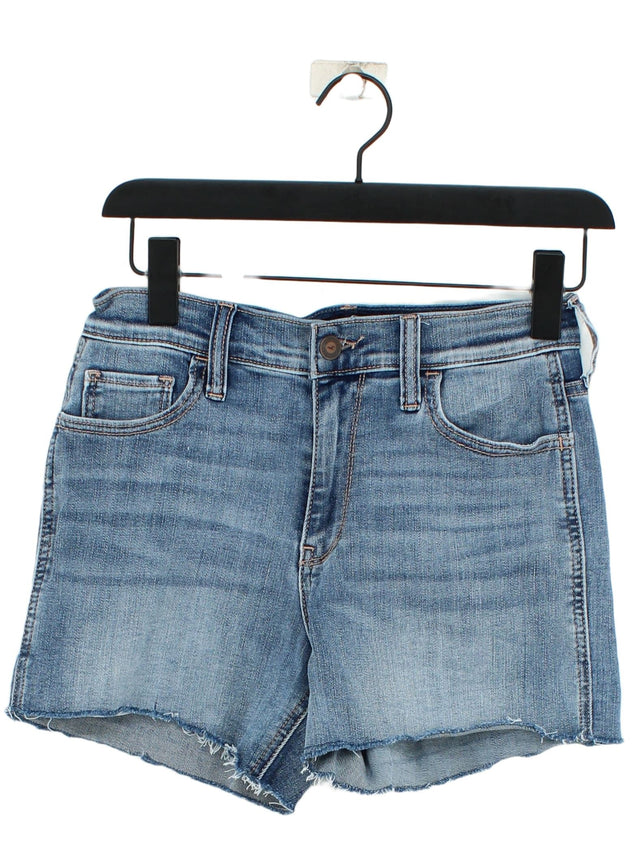 Hollister Women's Shorts W 27 in Blue Cotton with Polyester, Viscose