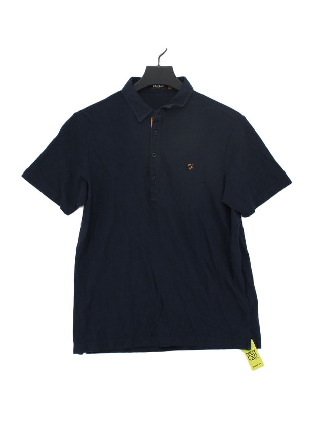 Farah Men's Polo S Blue 100% Cotton