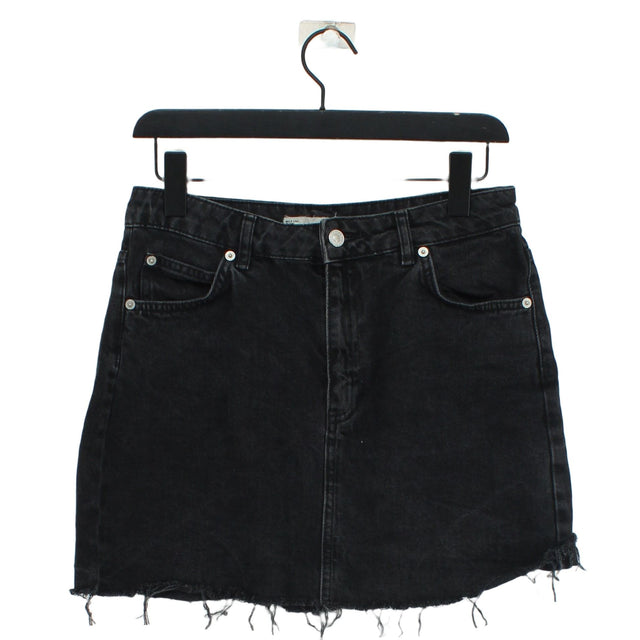 Topshop Women's Midi Skirt UK 10 Grey 100% Cotton
