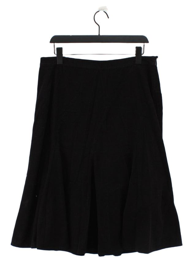 East Women's Midi Skirt UK 14 Black 100% Cotton