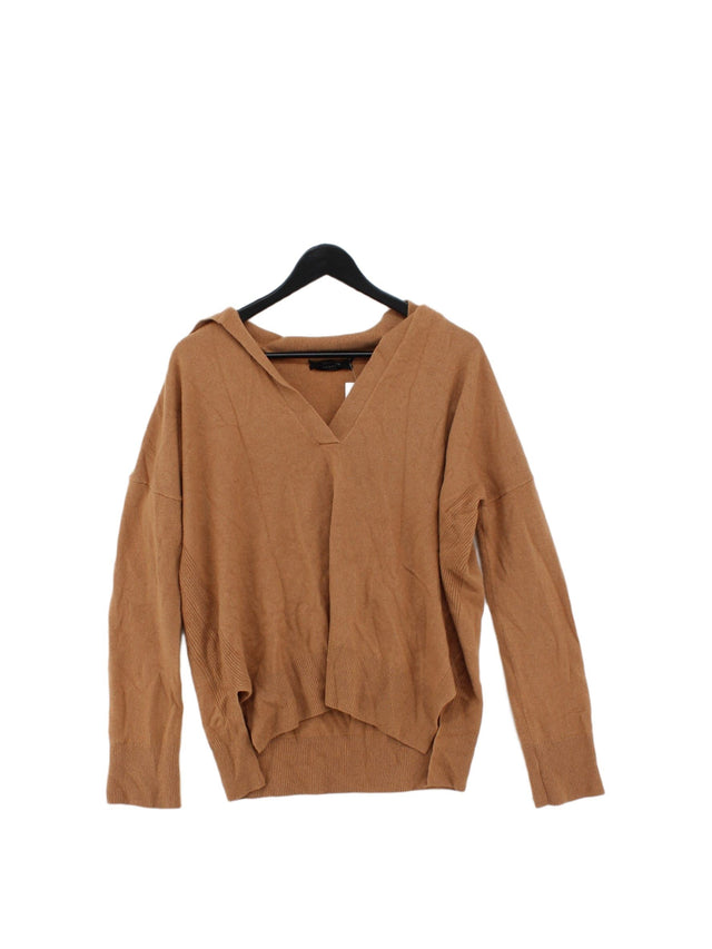 AllSaints Women's Jumper S Brown Cashmere with Wool