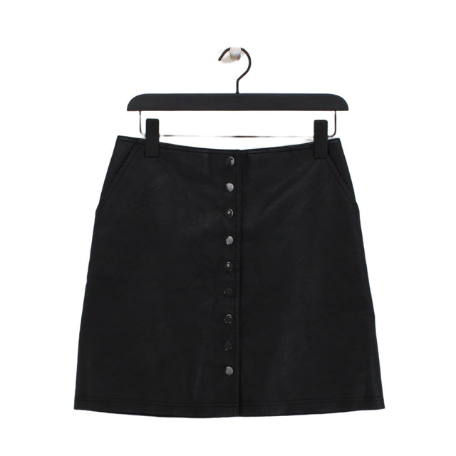 Warehouse Women's Mini Skirt UK 10 Black Other with Cotton, Polyester, Viscose