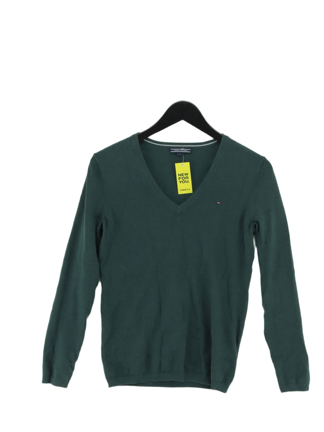 Tommy Hilfiger Women's Jumper S Green Cotton with Polyamide