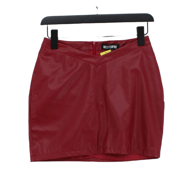 Missy Empire Women's Midi Skirt UK 8 Red 100% Polyester