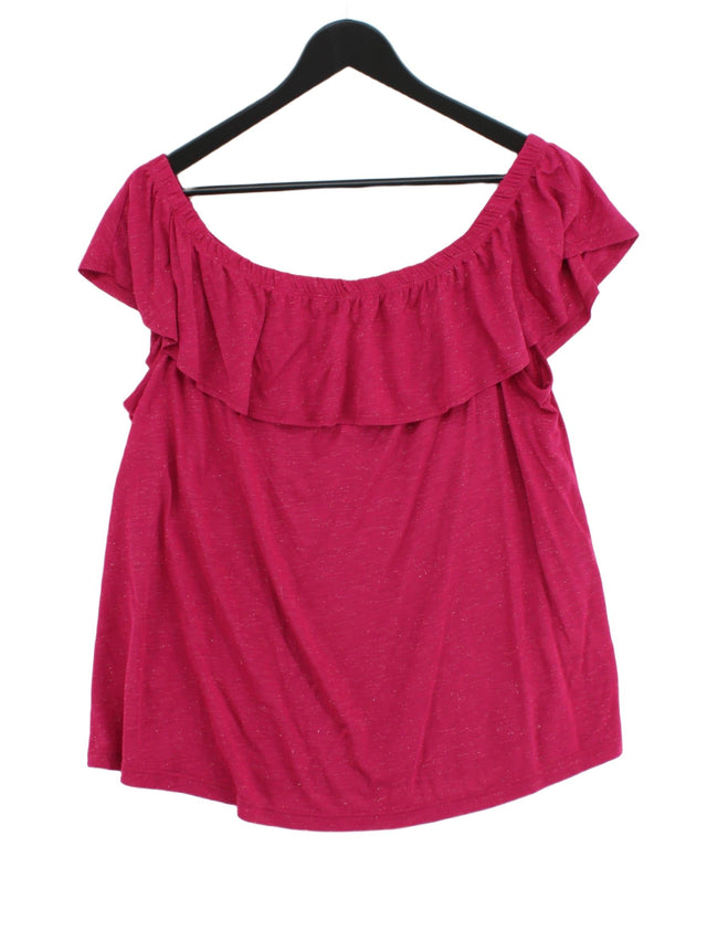 Next Women's Top UK 18 Pink Viscose with Other, Polyester