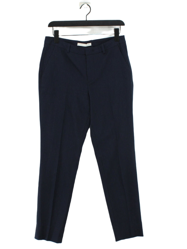 Oui Women's Suit Trousers UK 10 Blue Polyester with Elastane, Viscose