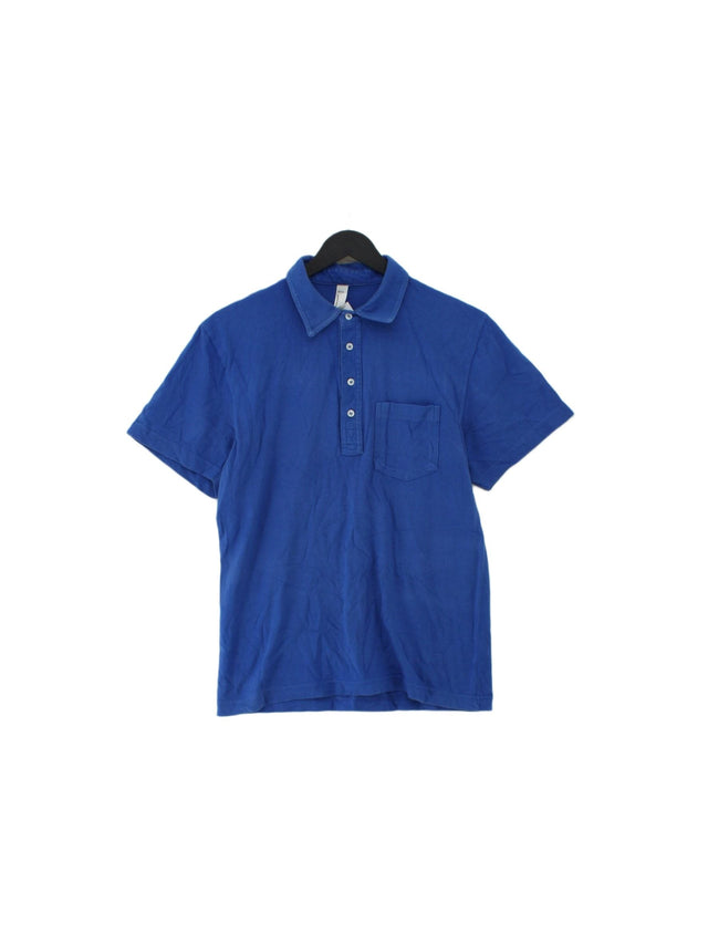 American Apparel Men's Polo S Blue 100% Cotton