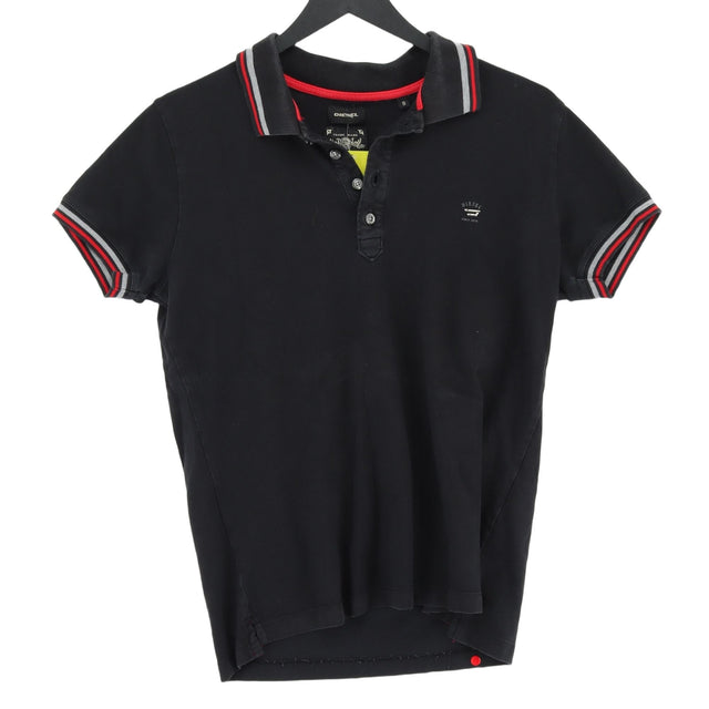 Diesel Men's Polo S Black Cotton with Elastane