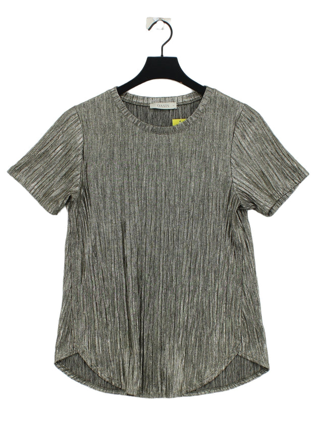 Oasis Women's T-Shirt M Silver Polyester with Elastane