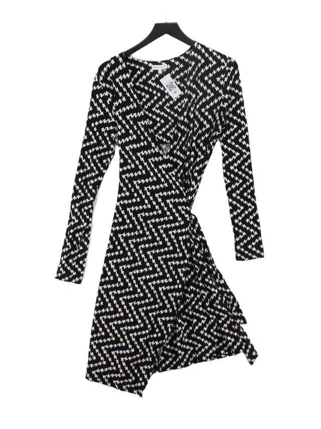 Warehouse Women's Midi Dress UK 12 Black Viscose with Elastane