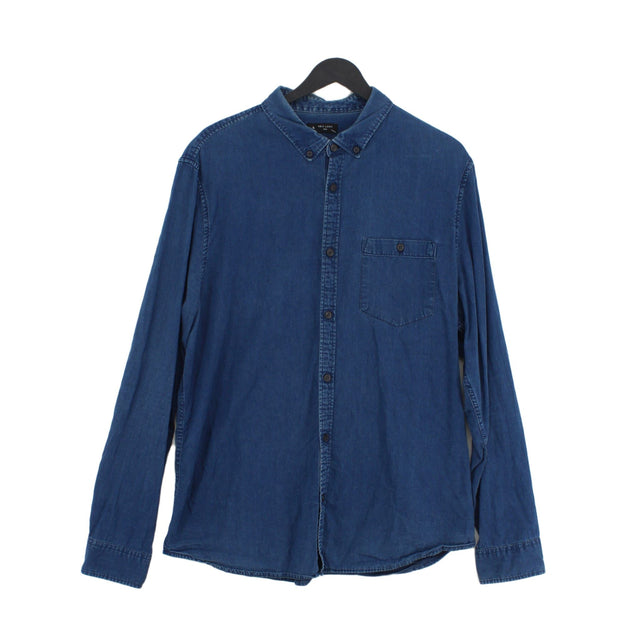 New Look Men's Shirt XL Blue 100% Cotton