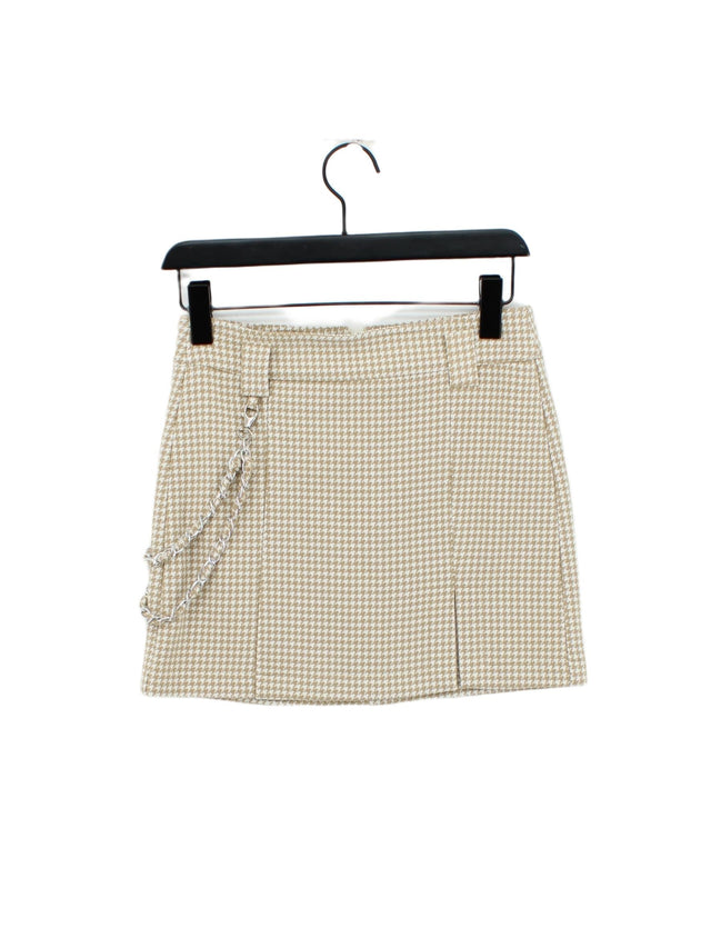 Bershka Women's Mini Skirt S Tan Polyester with Elastane, Viscose