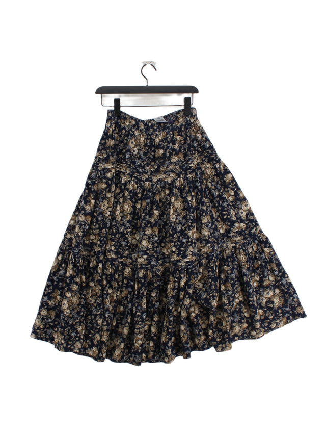 Laura Ashley Women's Maxi Skirt S Blue 100% Cotton