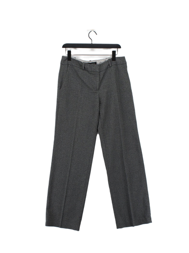 Next Women's Suit Trousers UK 12 Grey Polyester with Elastane, Viscose